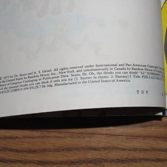 “OH, THE THINKS YOU CAN THINK!” by Dr Seuss I Can Read It All By Myself Book - Picture 4 of 4